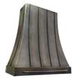 Dark Copper Range Hood 23 B with pot rack