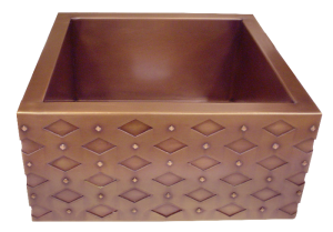 Copper Bar Sink HT15 with Diamond Apron Front