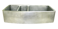 custom nickel silver triple basin farmhouse sink