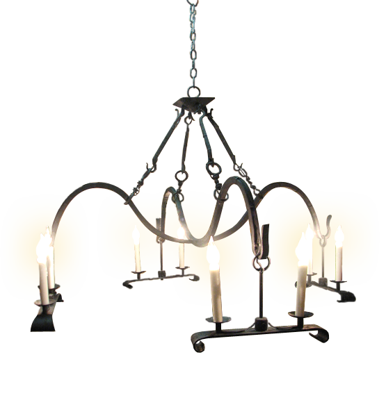 blacken wrought iron chandelier