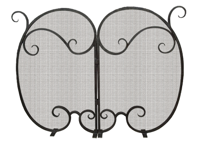custom fireplace screen wrought iron scroll design