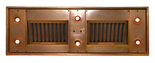 68in copper range hood insert with halogen lights and baffle filters