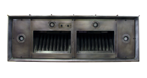 nickel silver 48in range hood insert with halogen lights and baffle filters