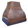 Copper Range Hood 24, Style C with hammered copper border