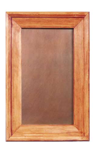 Copper cabinet panel made of smooth copper in a medium finish