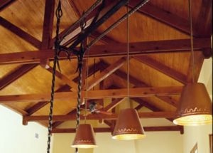 Private Residence 2 - punched copper pendants