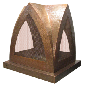 hammered copper chimney cap