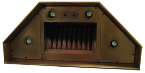 Custom Copper Range Hood Insert: Trapezoid