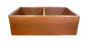 Copper Smooth Apron Double Basin Farmhouse Sink