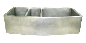 Nickel Silver Smooth Apron Triple Basin Farmhouse Sink