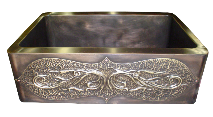 Repousse Applique Apron Front Sink