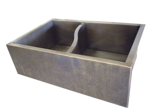 Nickel Silver Double Basin Farmhouse Sink with S-divider