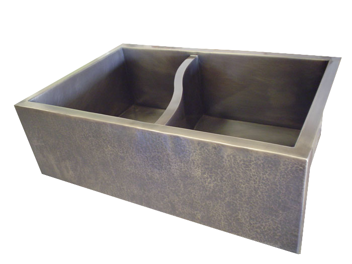 Nickel Silver Double Basin Farmhouse Sink With S Divider