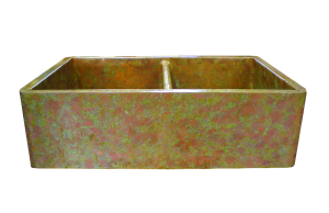 Verdigris Apron Double Basin Sink