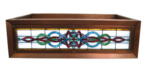illuminated stained glass farmhouse sink apron