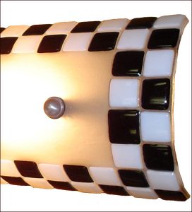 WPRWS Checkered black and white wall sconce