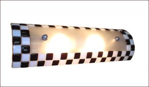 WPRWS Checkered black and white wall sconce