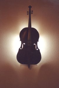 cello sconce lit