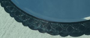 Custom Black Oval Mirror Frame - border detail
