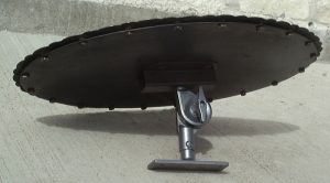 Custom Black Oval Mirror Frame - rear view