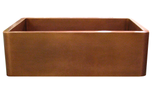 Copper Smooth Apron Single Basin Farmhouse Sink