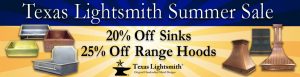 Summer Sale – 20% Off Sinks. 25% Off Hoods