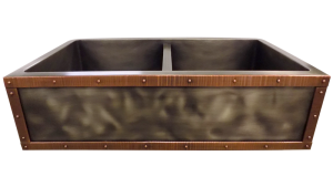 T332 nickel silver soft distressed with riveted copper border