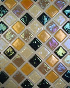 Fused glass tile pattern