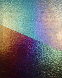 Fused iridescent glass