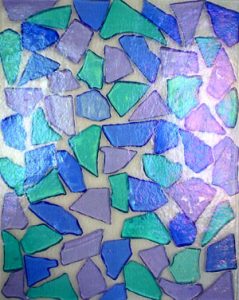 Purple and blue fused glass