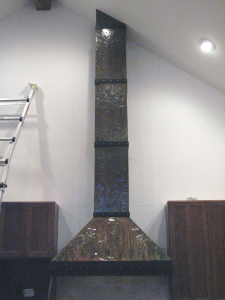 Range Hood 7C in a custom fire finish.