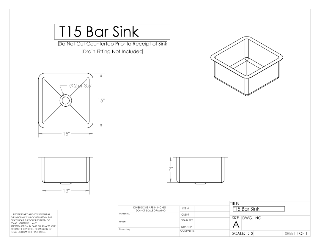 Bar Sink Dimensions