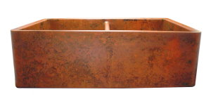 Orange Verdigris Double Sink