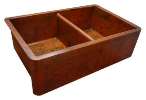 Orange Verdigris Double Sink