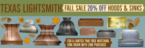 Fall Sale - 20% off Classic line Hoods & Sinks