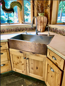 Onsite Photo, T34 custom sink w hammered apron
