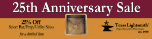 25th Anniversary – Bar/Prep/Utility Sinks are 25% Off!