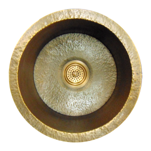 Medium Brass Hammered Basin Round Bar Sink