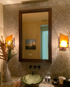AWS onyx wall sconce, Custom Mirror Frame