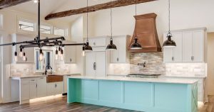 Range Hood 6, B; Medium Copper; T36 Farmhouse Sink; Smooth Apron