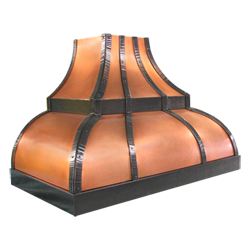 custom copper range hood Texas Lightsmith Model #24, J