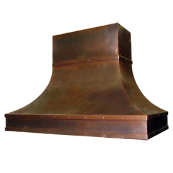 custom copper range hood Texas Lightsmith Model #4, H