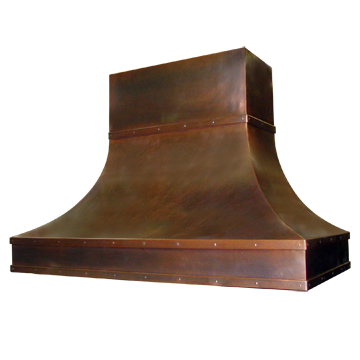 custom copper range hood Texas Lightsmith Model #4, H