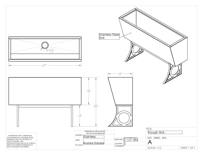 custom stainless steel sink