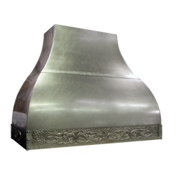 custom nickel silver range hood Texas Lightsmith Model #24, F