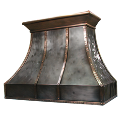 custom nickel silver and copper range hood Texas Lightsmith Model #13, J