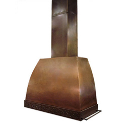 custom copper range hood Texas Lightsmith Model #12, C