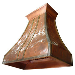 custom copper range hood Texas Lightsmith Model #13, B