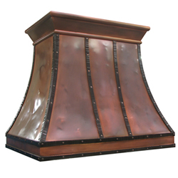 custom copper range hood Texas Lightsmith Model #13, H