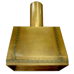 custom brass range hood Texas Lightsmith Model #15, A